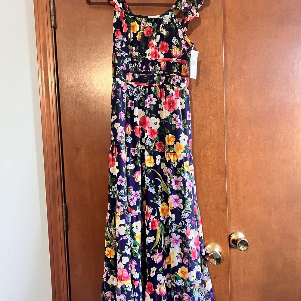 NWT-Xtraordinary Floral Girls Dress - Size 14 Multicolor